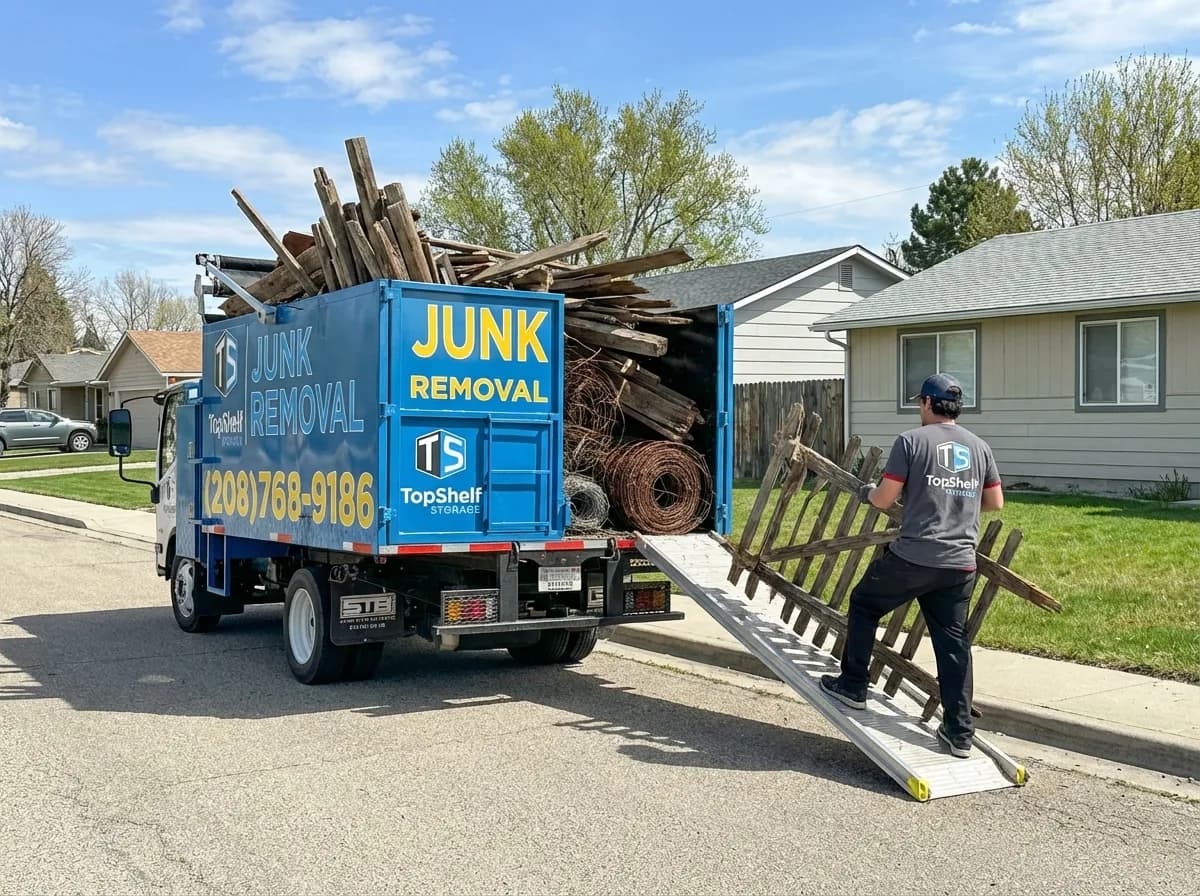 Top Shelf fence demolition job at a property in Meridian Idaho