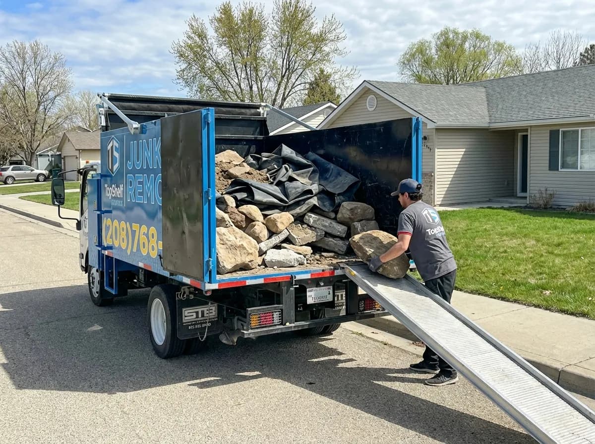 Top Shelf pond demolition job at a property in Emmett Idaho