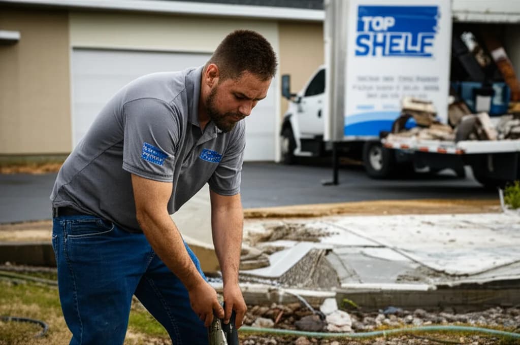 Professional pool demolition with excavator in Boise Idaho backyard