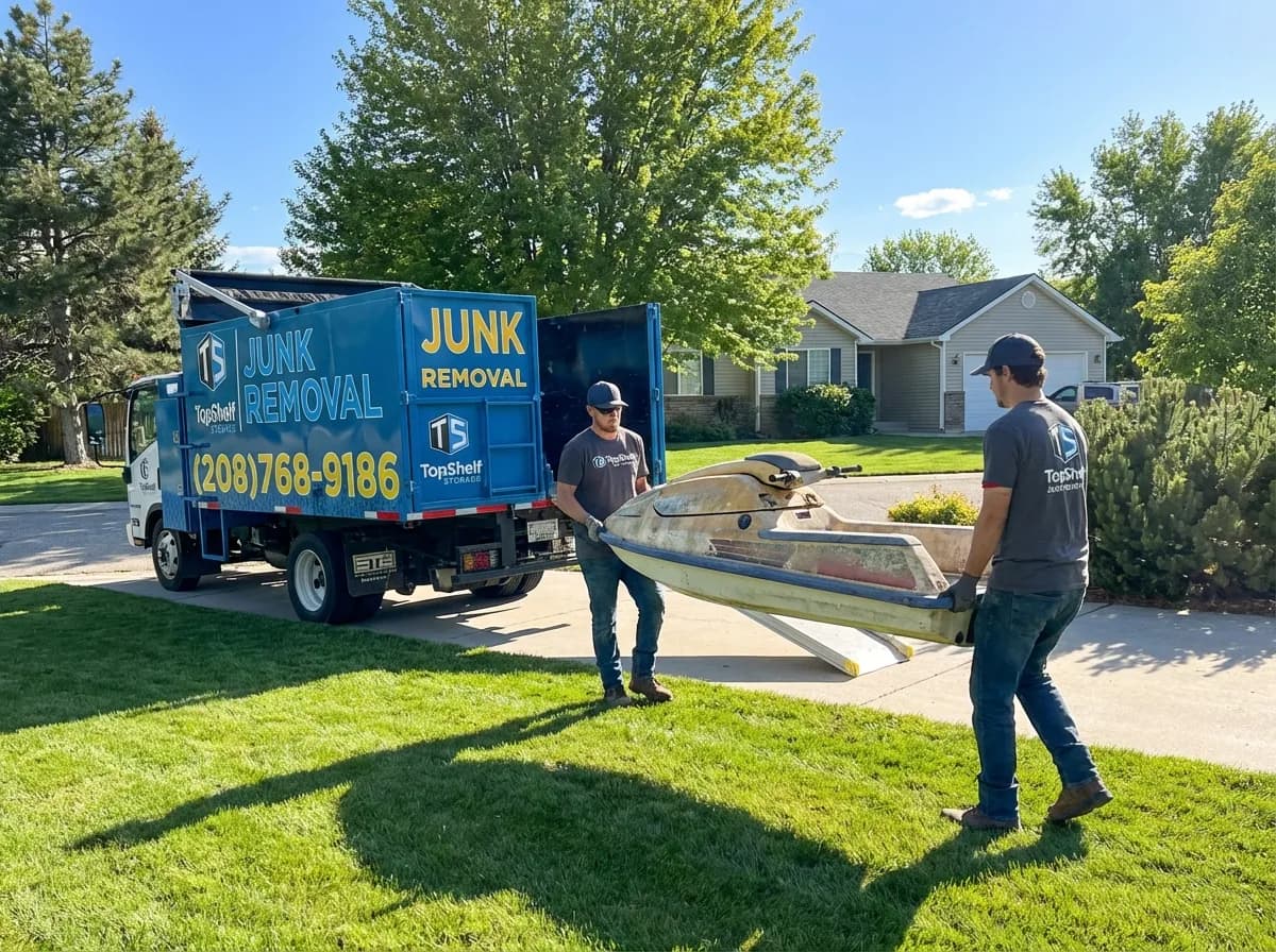 Jet ski removal by Top Shelf crew at a home in Boise Idaho