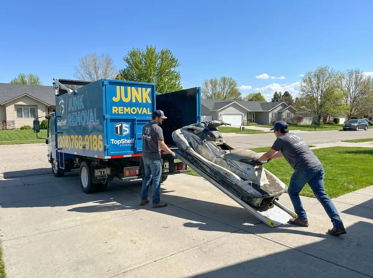 Top Shelf jet ski removal job at a residential property in Boise Idaho