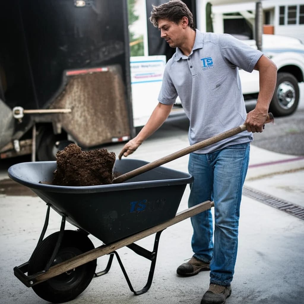Professional crew using heavy machinery to remove excavation dirt from a construction site in Boise Idaho