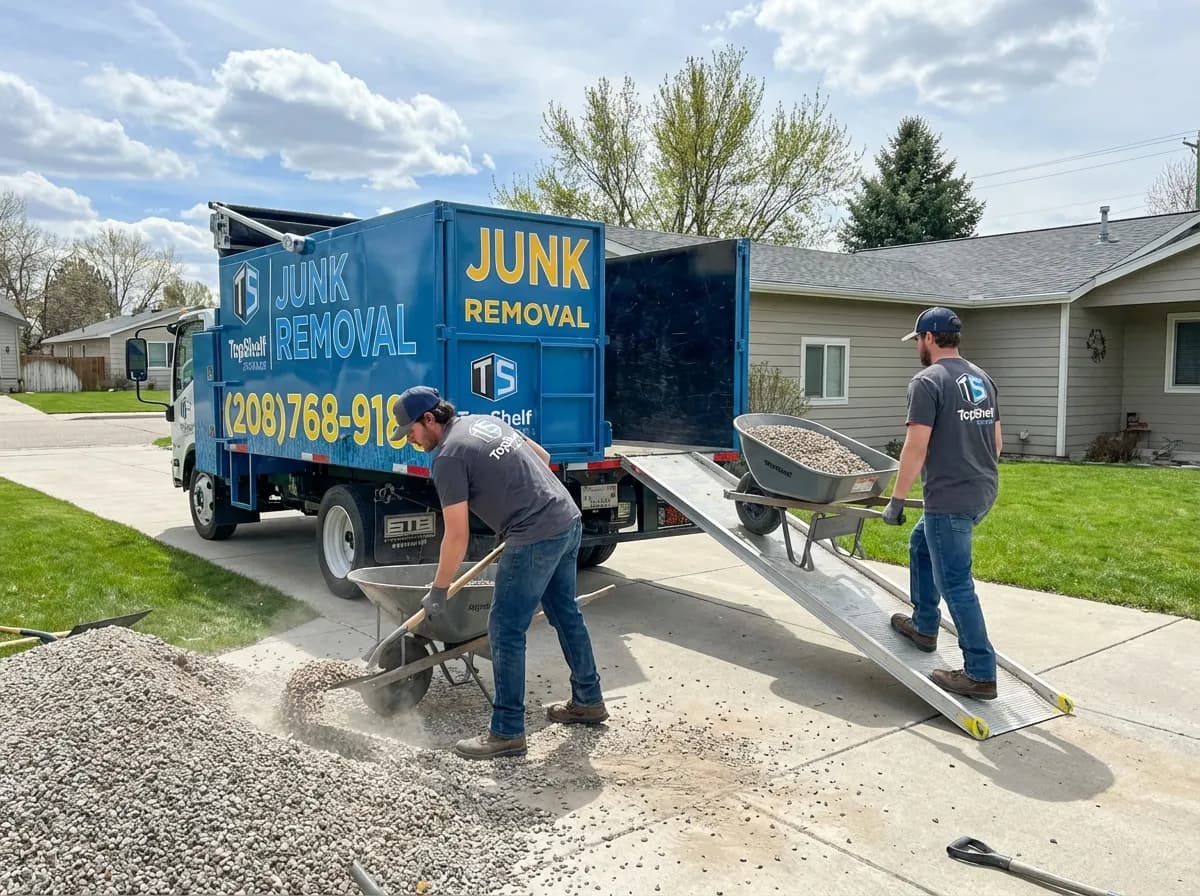 Top Shelf gravel removal job at a residential property in Garden City Idaho