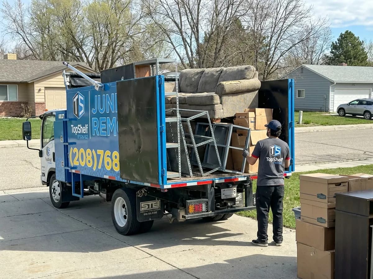 Top Shelf basement contents cleanout job at a property in Garden City Idaho