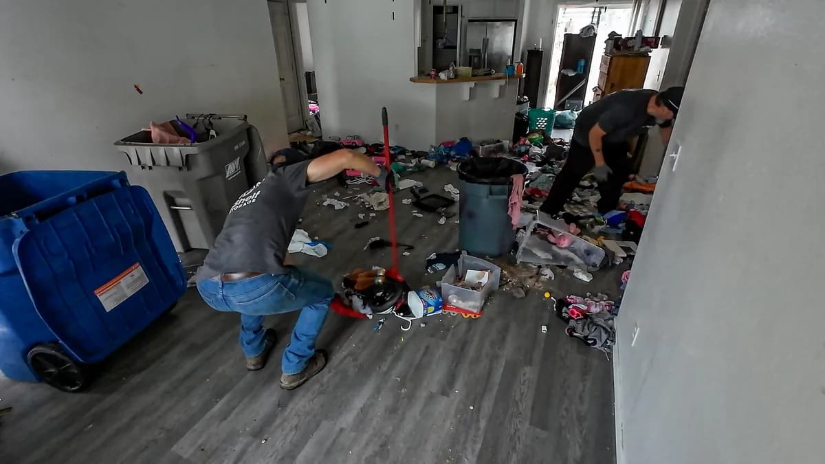 Top Shelf crew performing an interior house cleanout