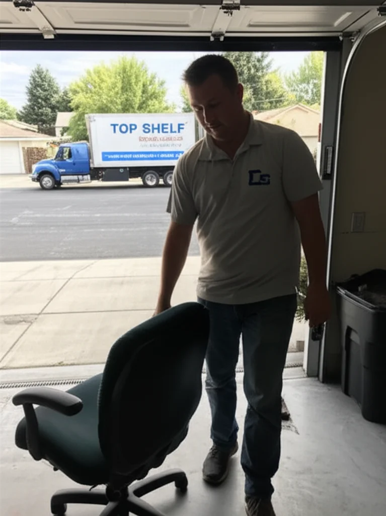 Professional crew removing office furniture and equipment during commercial cleanout in Boise Idaho