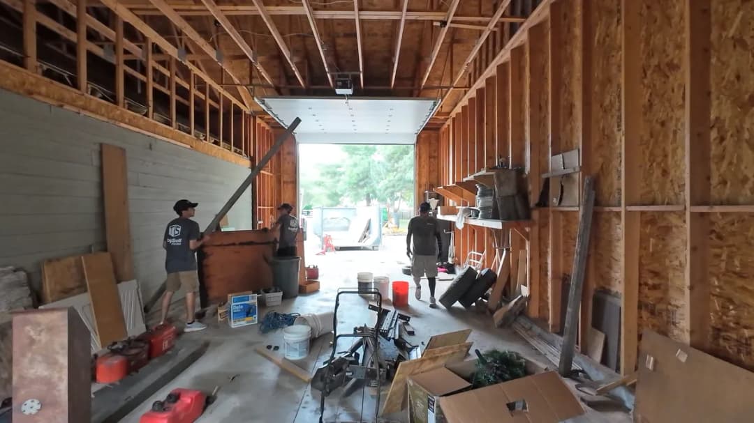 Top Shelf crew performing a shop cleanout