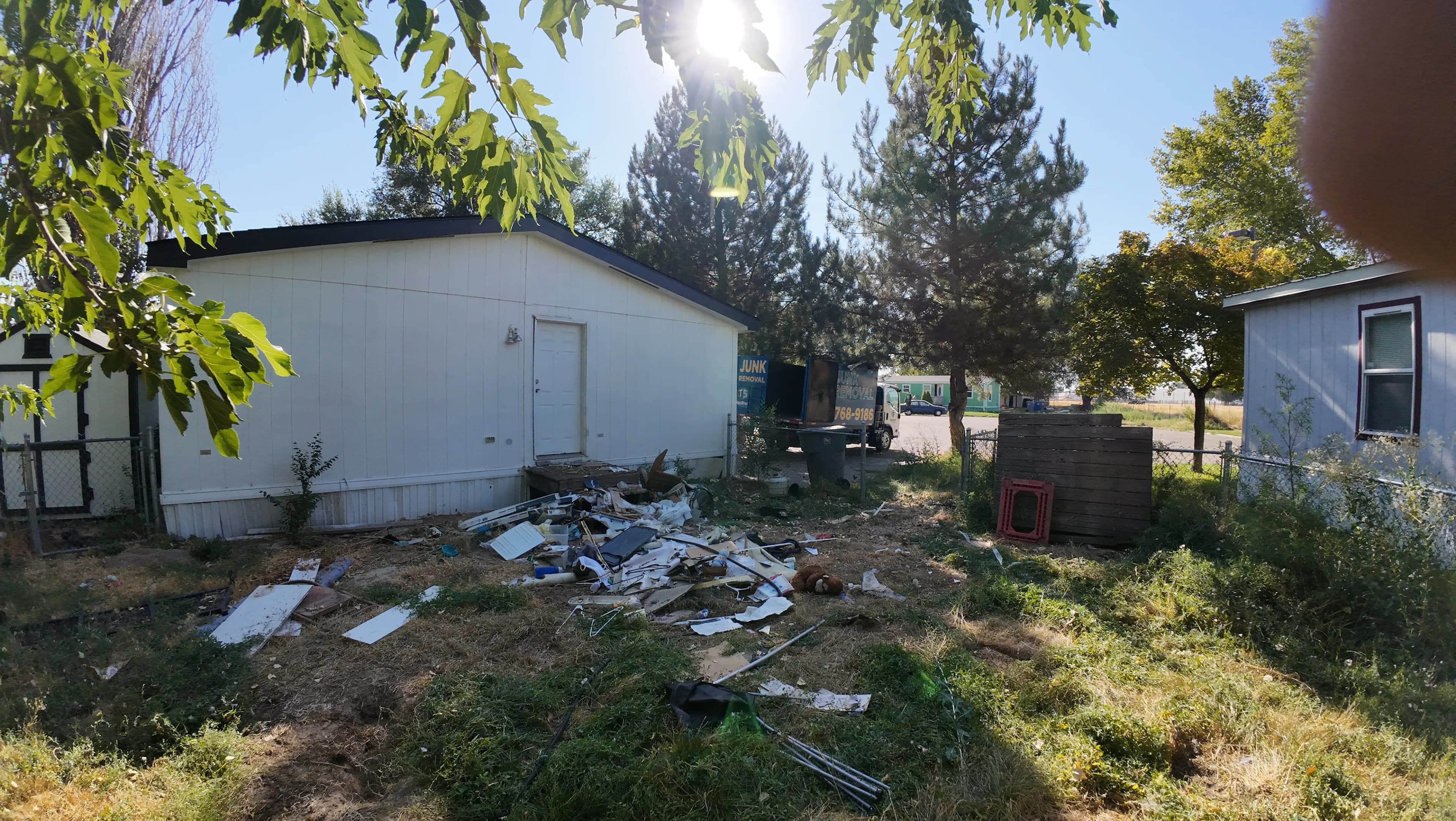 Yard debris cleanout at a property in Caldwell Idaho