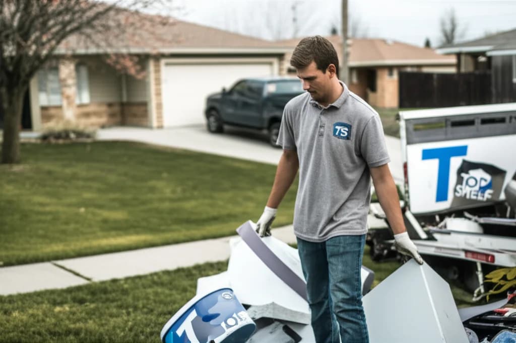 Professional crew clearing a cluttered backyard in Boise Idaho