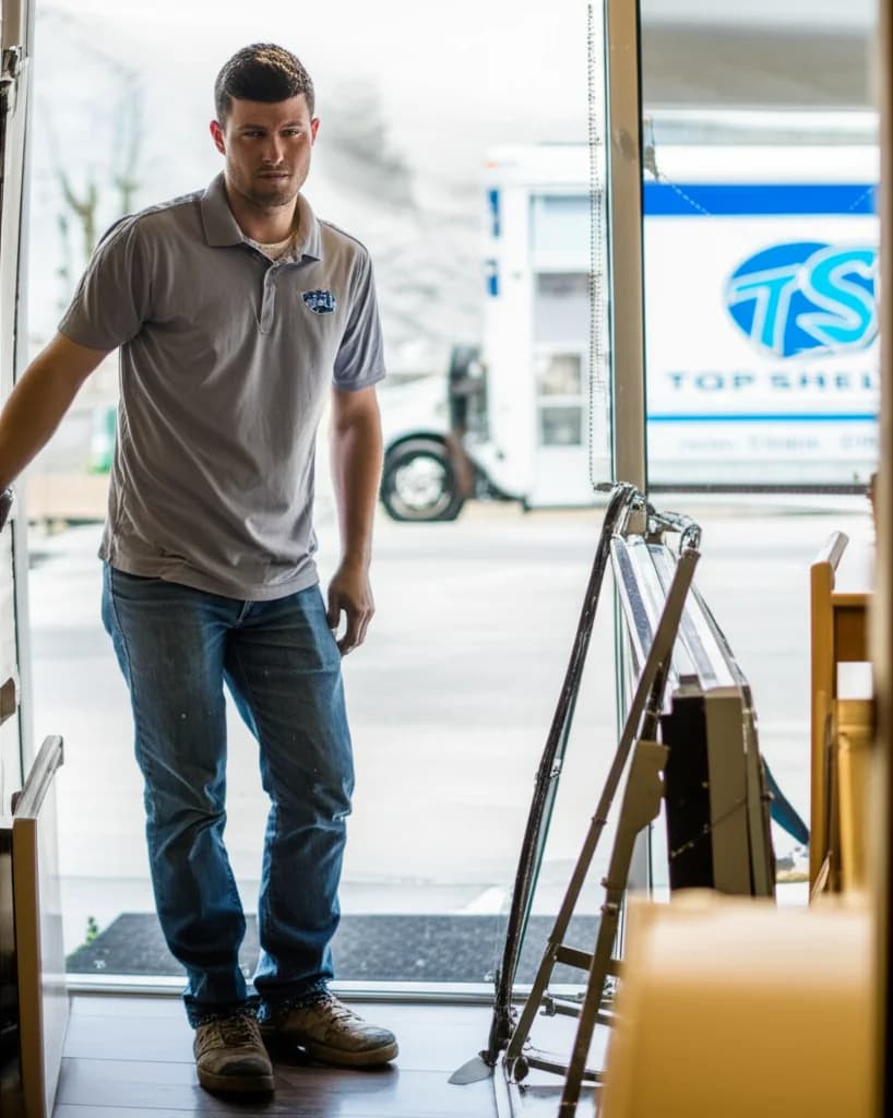 Professional team removing fixtures and displays from retail store in Boise Idaho