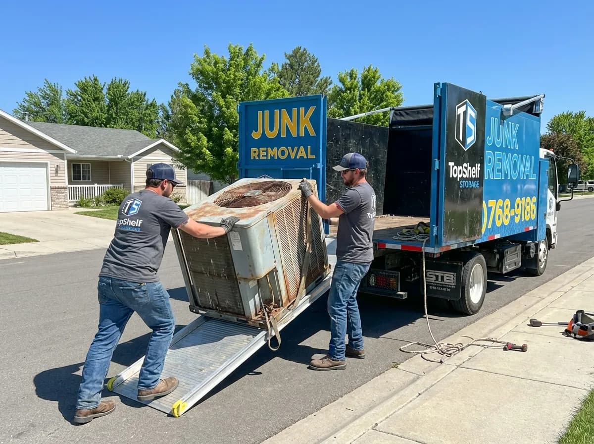 Air conditioner removal by Top Shelf crew at a home in Meridian Idaho