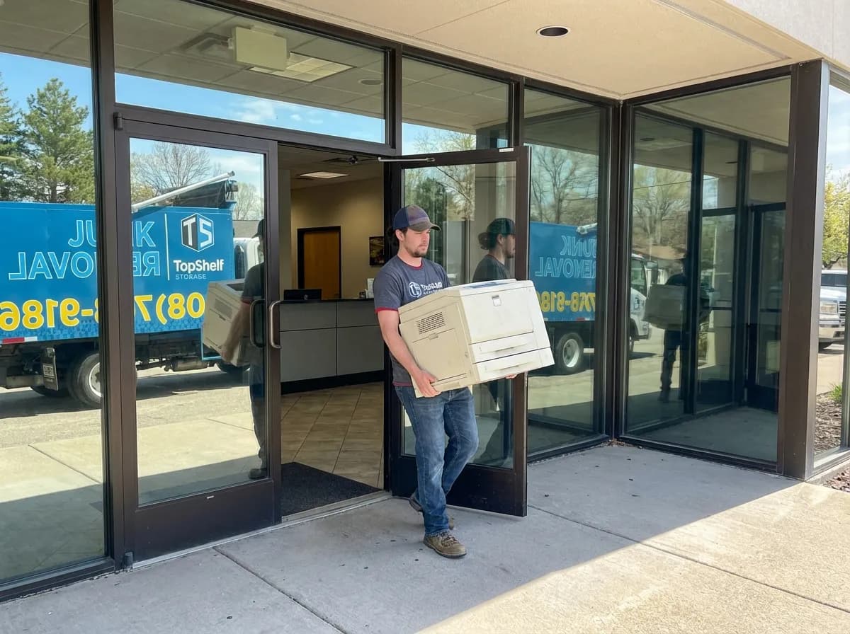 Professional printer removal and haul-away by Top Shelf crew in Caldwell Idaho