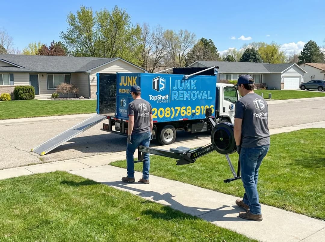 Top Shelf rowing machine removal job at a residential property in Kuna Idaho