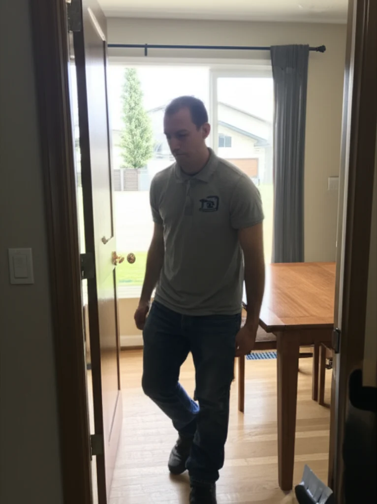 Professional worker removing an old dining table from a Boise Idaho home