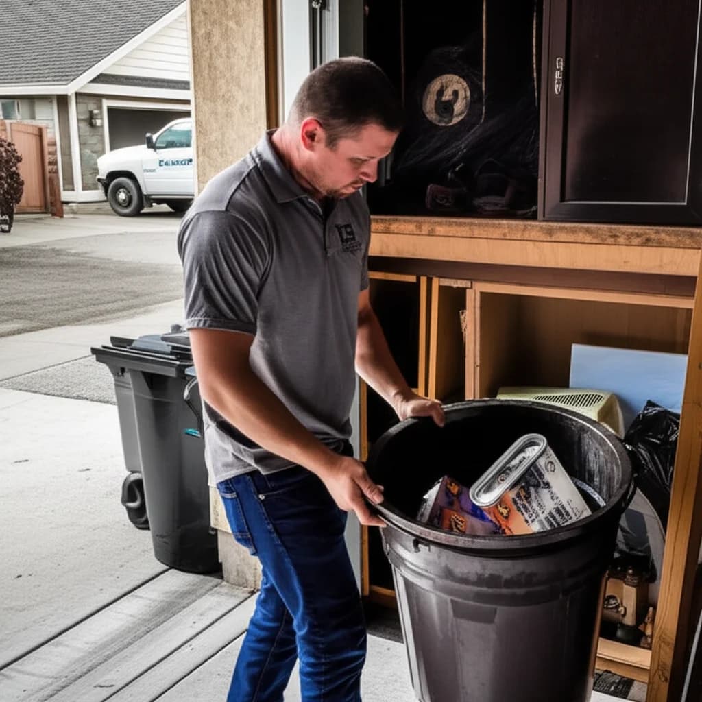 Professional hazardous waste disposal crew safely removing materials from a Boise Idaho property