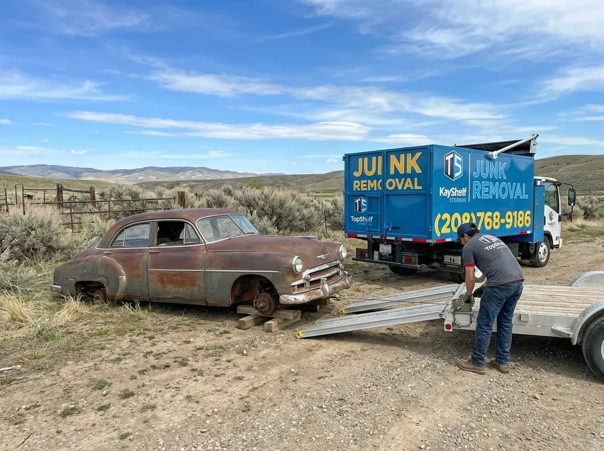 Top Shelf abandoned vehicle removal job at a residential property in Boise Idaho
