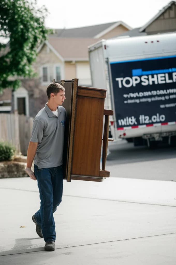 Professional crew carefully removing upright piano from a Boise Idaho home using piano dolly