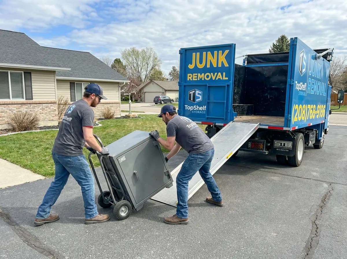 Top Shelf crew removing a heavy safe from a residential property in Boise Idaho