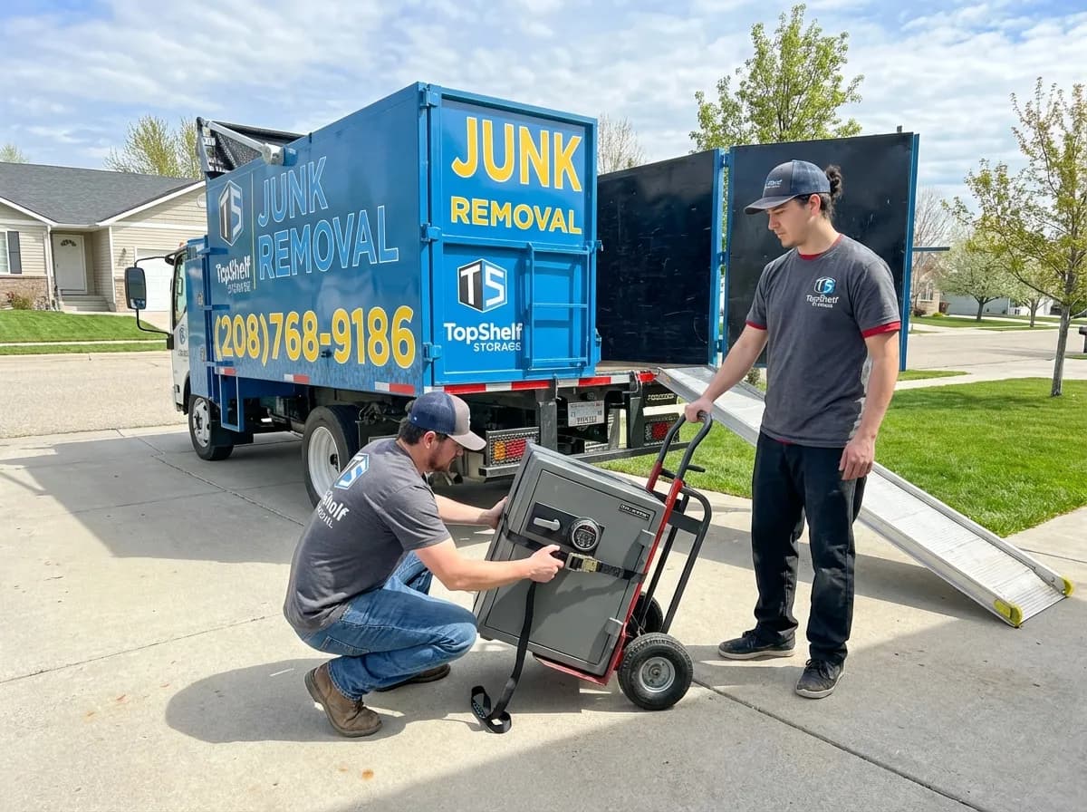Safe removal by Top Shelf crew at a home in Kuna Idaho