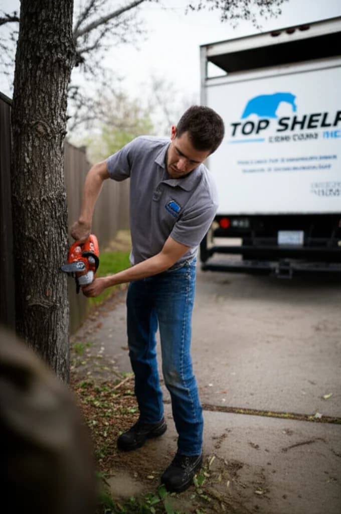 Professional crew loading tree debris and fallen tree onto truck in Boise Idaho