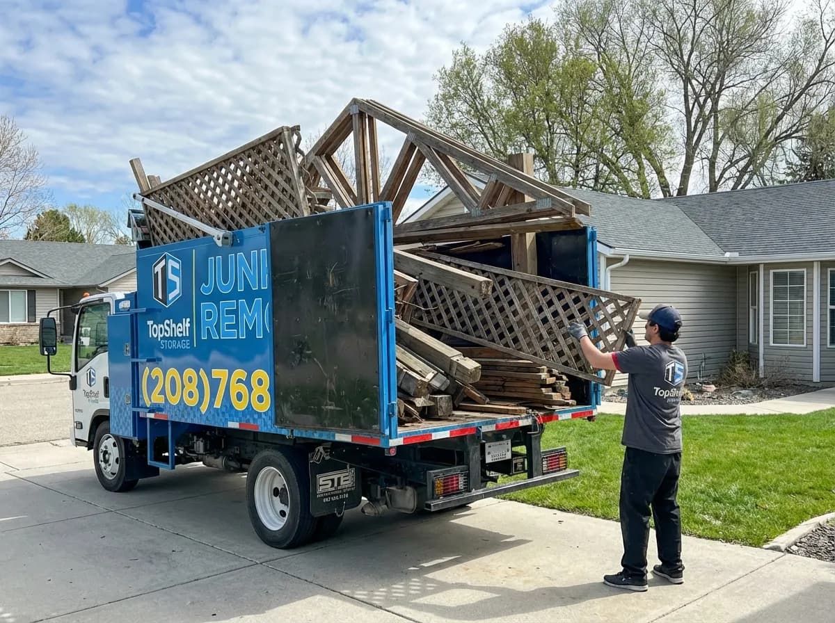 Top Shelf gazebo demolition job at a property in Middleton Idaho