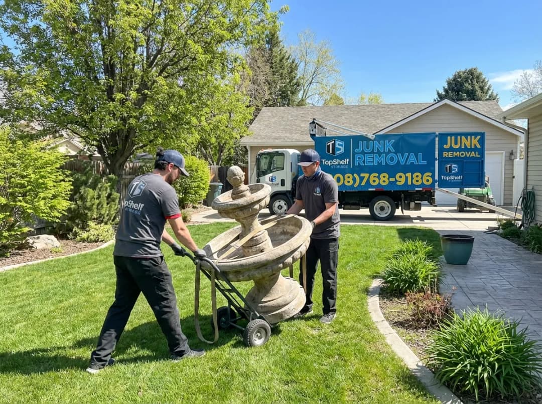 Top Shelf crew demolishing old outdoor features at a property in Eagle Idaho