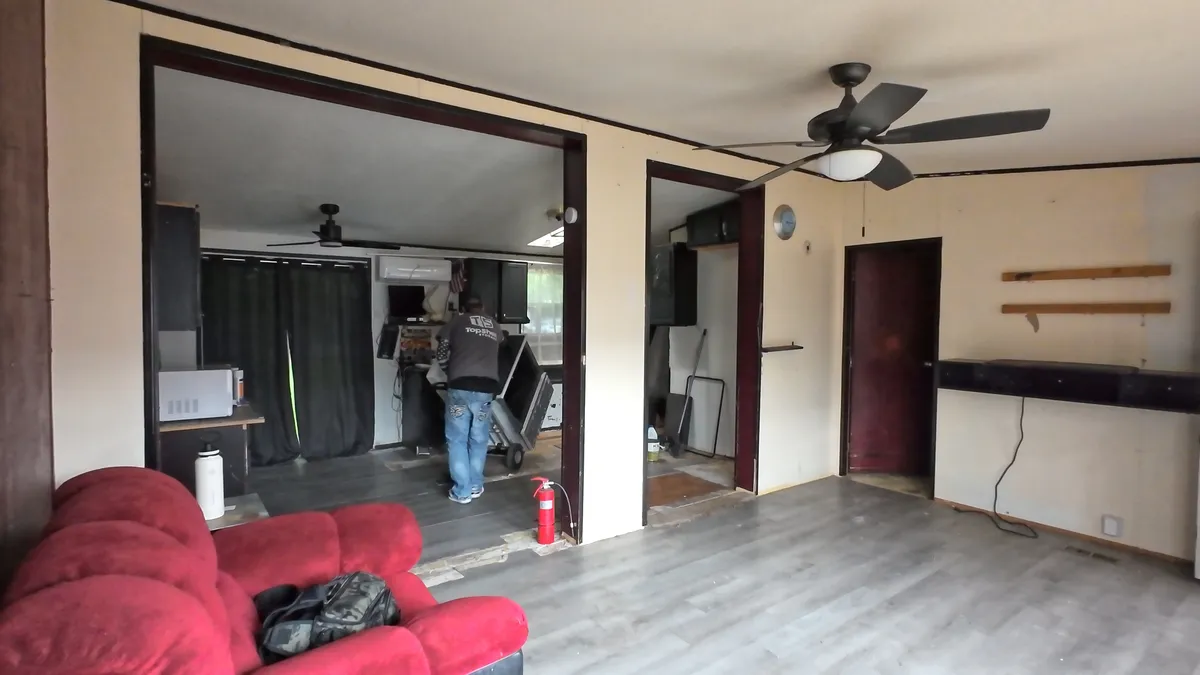 Top Shelf truck loaded with a fridge and stove after appliance haul-away in Meridian Idaho