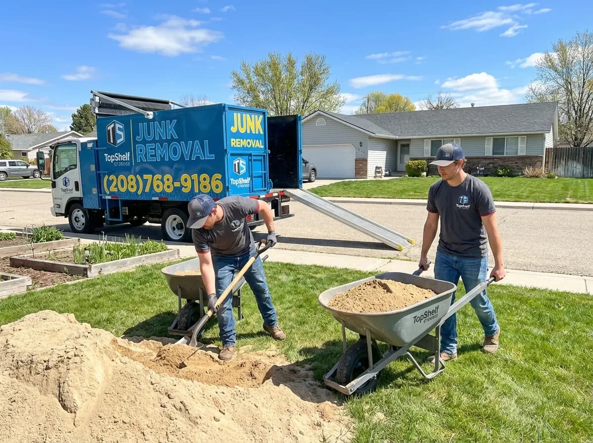 Top Shelf sand removal job at a residential property in Emmett Idaho