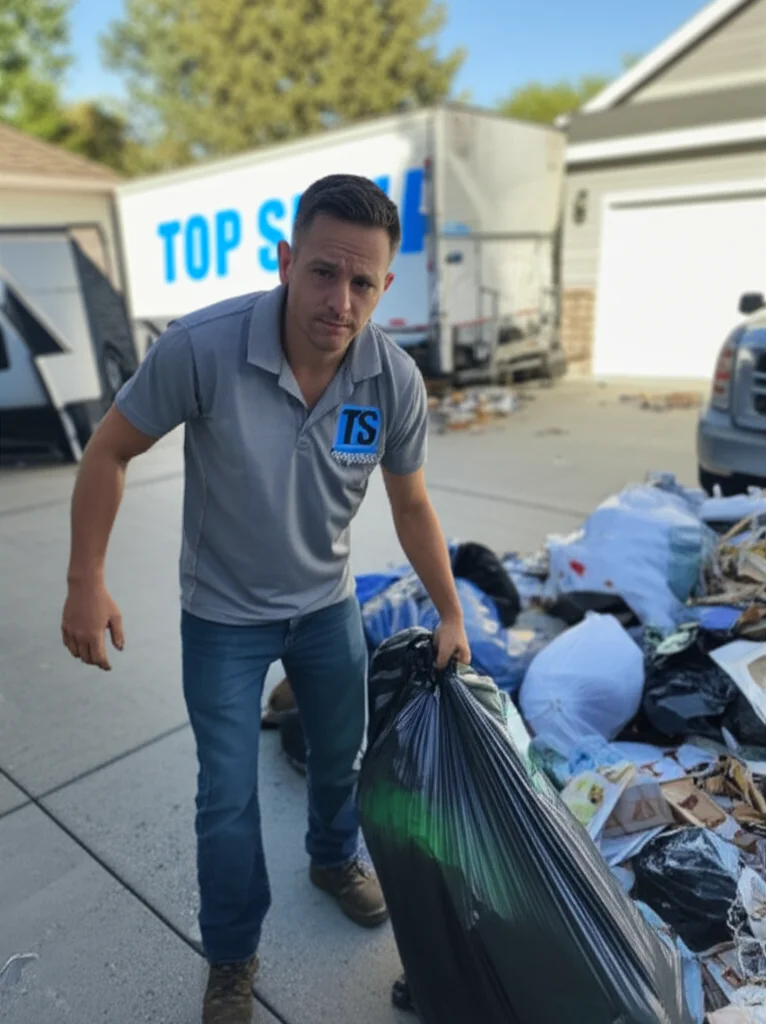 Professional crew cleaning up after a large event with tables, chairs, and decorations in Boise Idaho