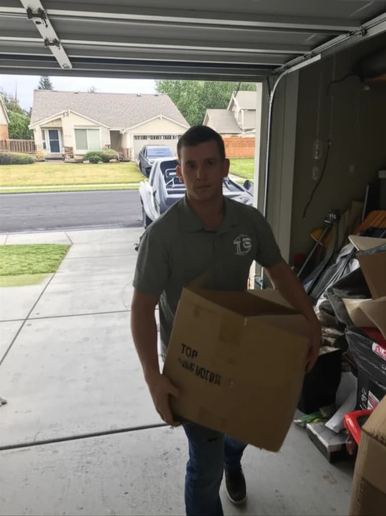 Professional crew clearing out a cluttered garage in Boise Idaho