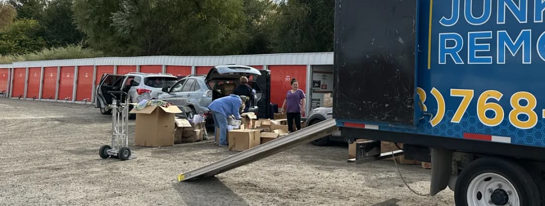 Top Shelf crew loading items from a self-storage unit