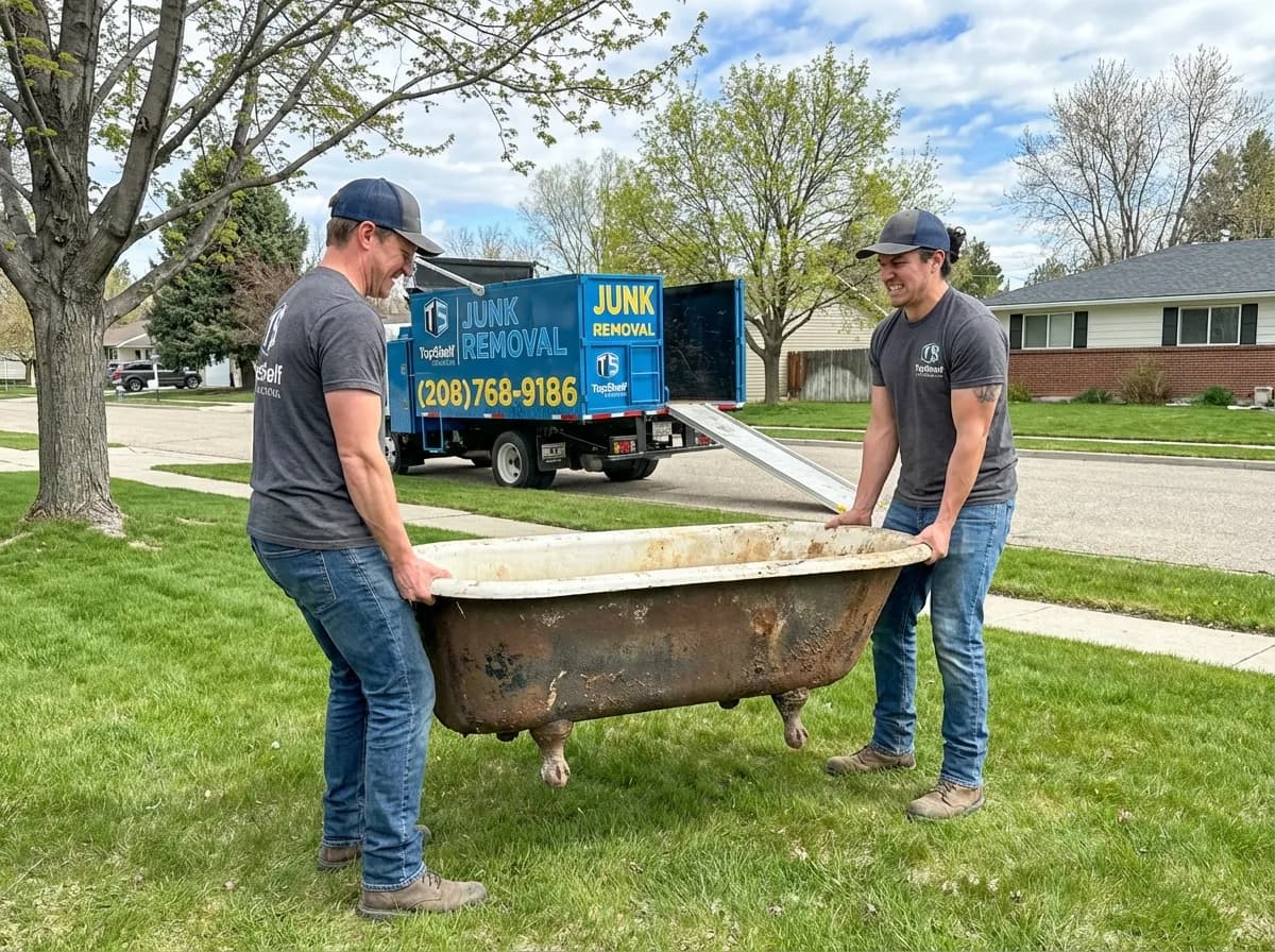 Bathtub removal by Top Shelf crew at a home in Garden City Idaho