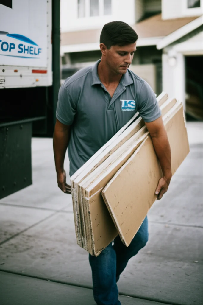 Professional crew loading torn-out drywall debris from a Boise Idaho renovation project