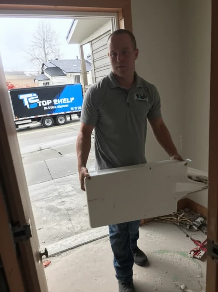 Professional worker removing an old kitchen sink during a Boise Idaho home renovation