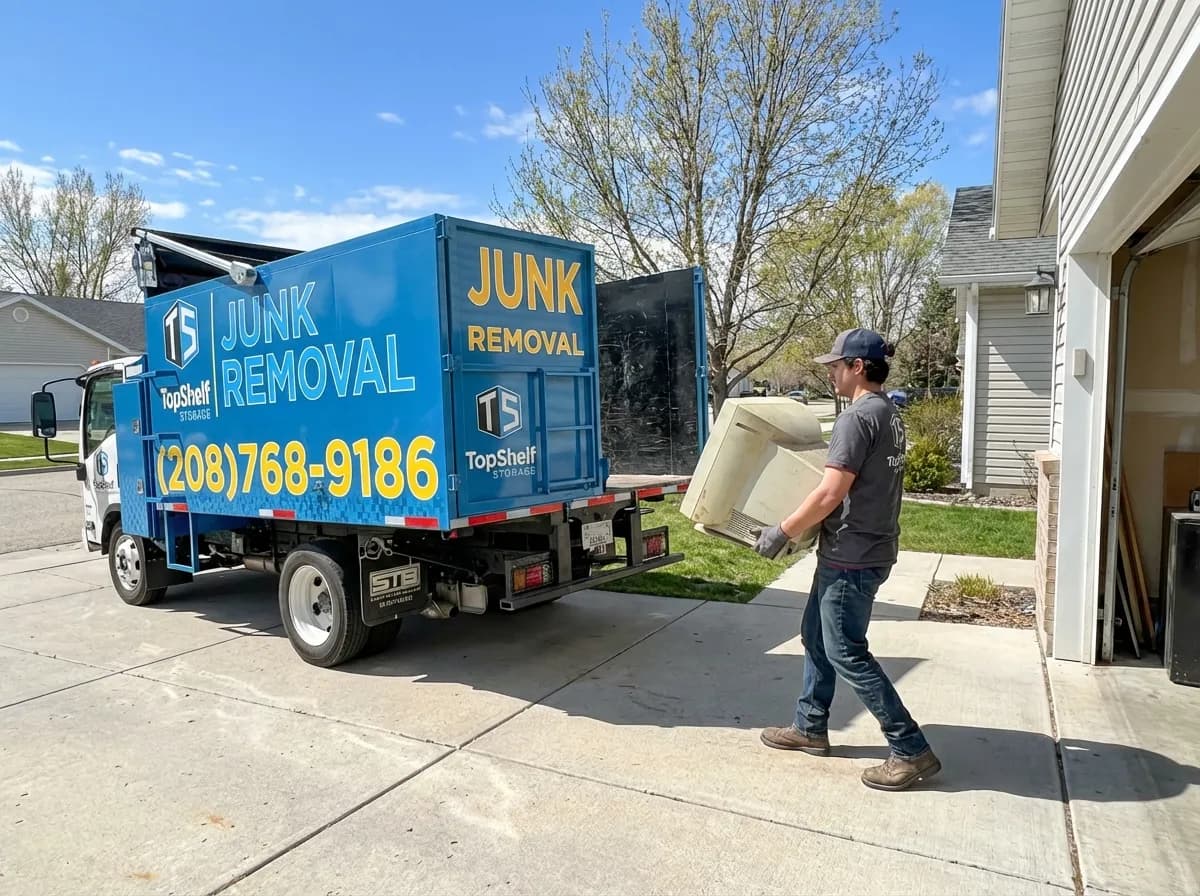 Computer monitor removal by Top Shelf crew at a home in Caldwell Idaho