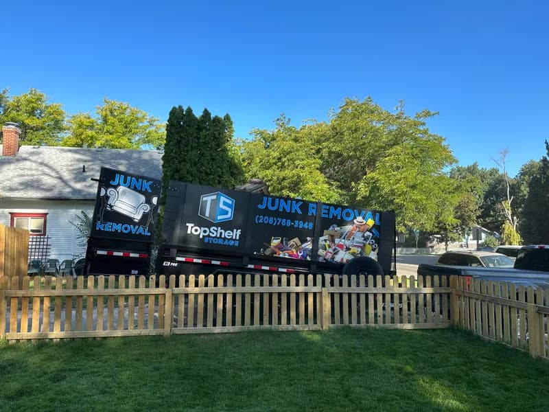 Top Shelf junk removal truck fully loaded after a sporting equipment cleanout in Middleton Idaho